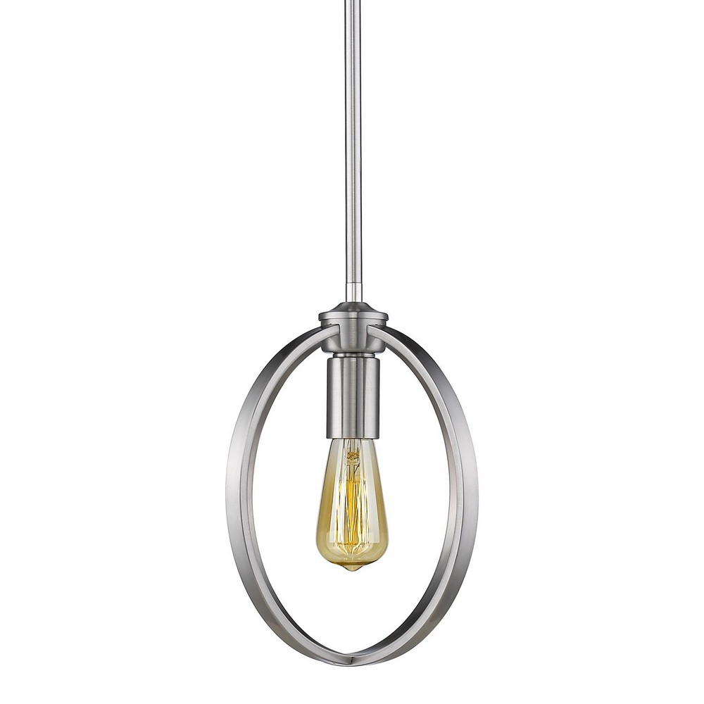 Golden Lighting-3167-M1L PW-Colson - 1 Light Mini Pendant in Durable style - 11.63 Inches high by 10.88 Inches wide No Shade  Pewter Finish